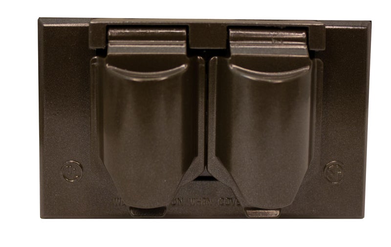 Sigma Engineered Solutions 14245BR 1-Gang Horizontal Duplex Weatherproof Cover, Bronze - Image 1